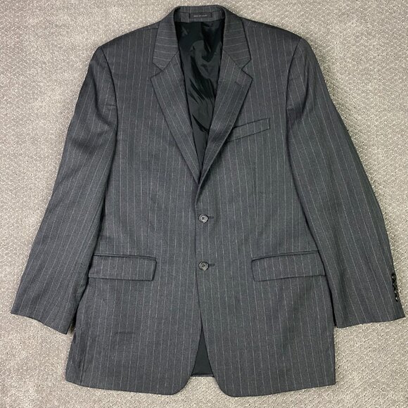 Lauren Ralph Lauren Blazer Sport Coat Men's 42L Gray Pinstripe Wool Long - Picture 1 of 15